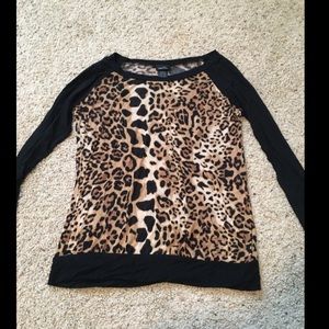 Rue 21 Cheetah Print Long-sleeve Top